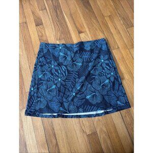 Rip Skirt Length 2 Maui Moonlight Blue Floral Hibiscus Wrap Skirt Size X-Large